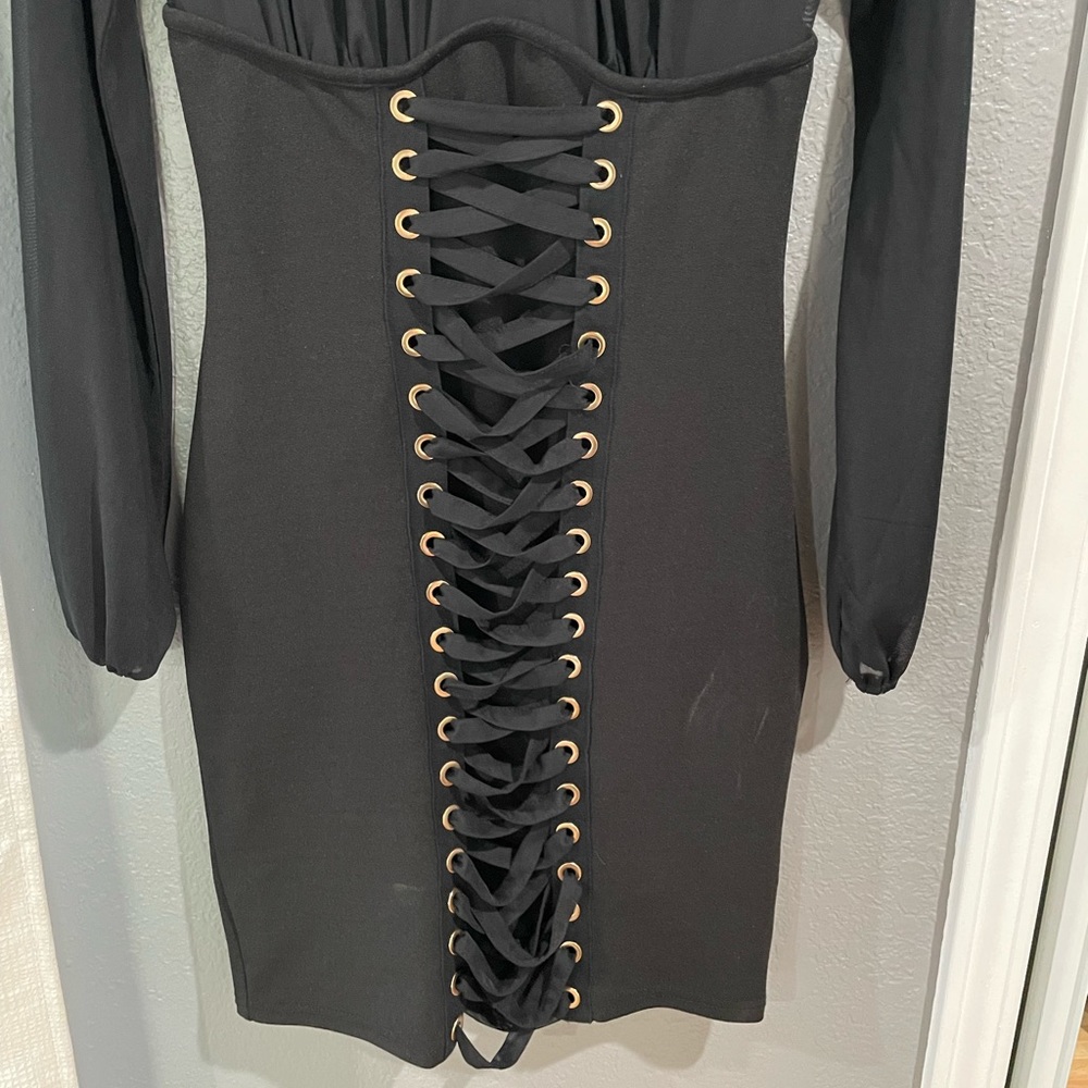 Mesh bust , corset style dress